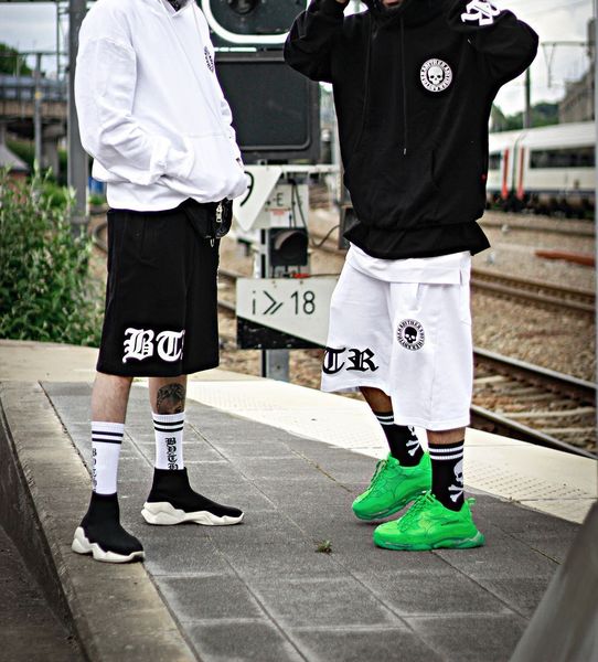 

men's shorts summer skull printing design casual men cotton hip hop fashion streetwear man sweat male clothing 230419, White;black