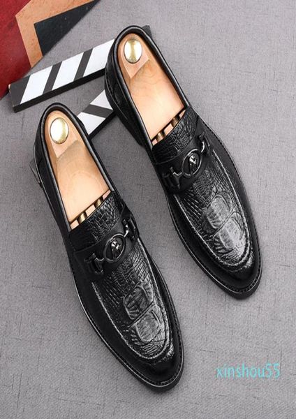 

dress shoes designer luxury crocodile pattern style men039s business prom shoes black wedding pointed toe men flats loafers foo1043483