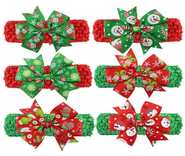 

christmas baby childrens headbands cute xmas pattern hairbands knotted bow headband fashion colorful santa headdress wearing hair 1803924, Slivery;white