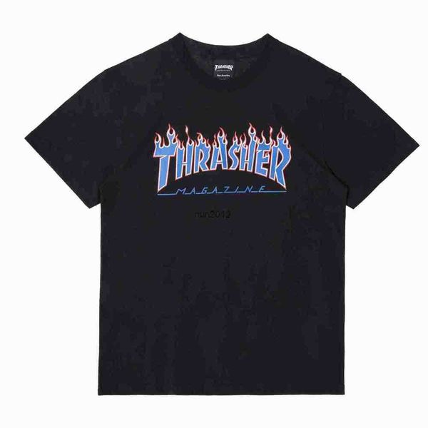 

men's t-shirts flame multicolor printed round neck cotton short sleeve american brand daily street unisexg8ti, White;black
