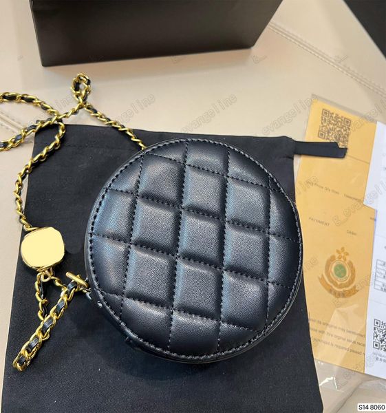 

round designer fashion pouch pink clutch bag women handbags 2023 luxury crossbody wallt lipstick bag golden ball chain