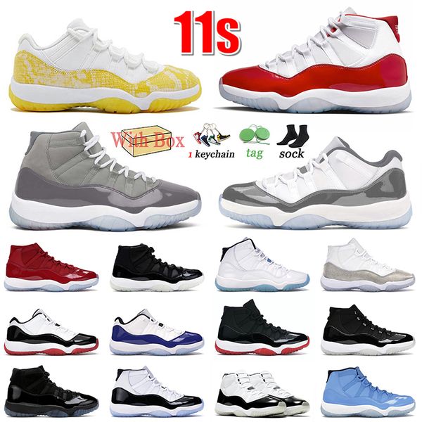 

2023 sports 11s basketball shoes jumpman 11 for men women tour yellow snakeskin cherry cool grey cement gamma blue pantone dmp cap and gown