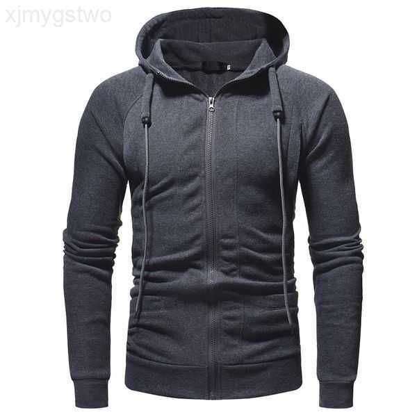 

a w men fashion hoodies long sleeve slim zipper cardigan tether decorative casual clothes various color styles 5z5p5z5p5, Black