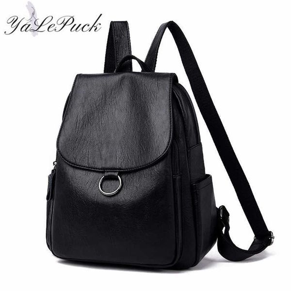 

new women leather backpack designer shoulder bags for women back pack school bags fashion for teenage girls mochila feminina q0528179l