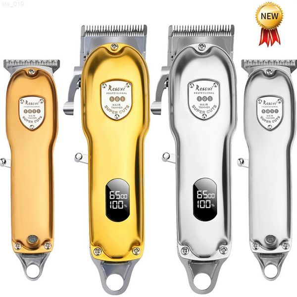 

resuxi all metal t101 trimmer for men barber shop homemake hair cipper electric shaver hair cutting machine kit usb 2021 newt220712282