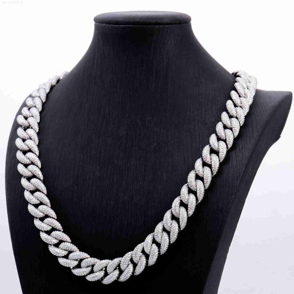 

8mm mens miami cuban link chain necklace 925 sterling silver necklace iced out hip hop jewelry chain