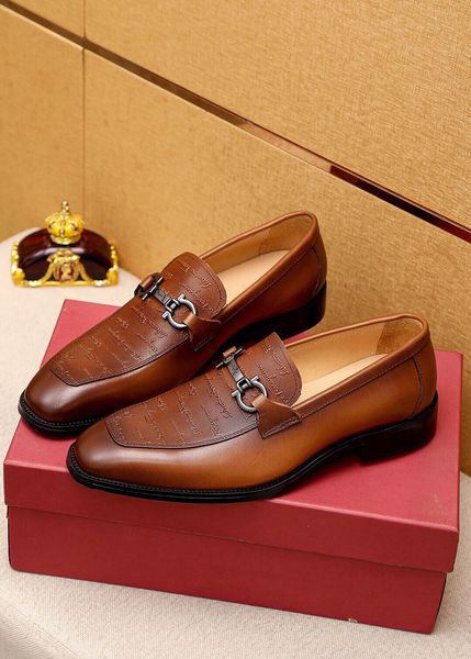 

2023 new men's formal party genuine leather dress shoes breathable casual loafers slip on fashion business oxfords size 38-47, Black