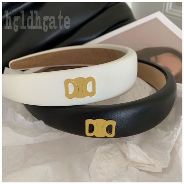 

brown hair band women designer headband leathers white letter fashion accessories girl flock retro athletic luxury hairband for women's, Silver