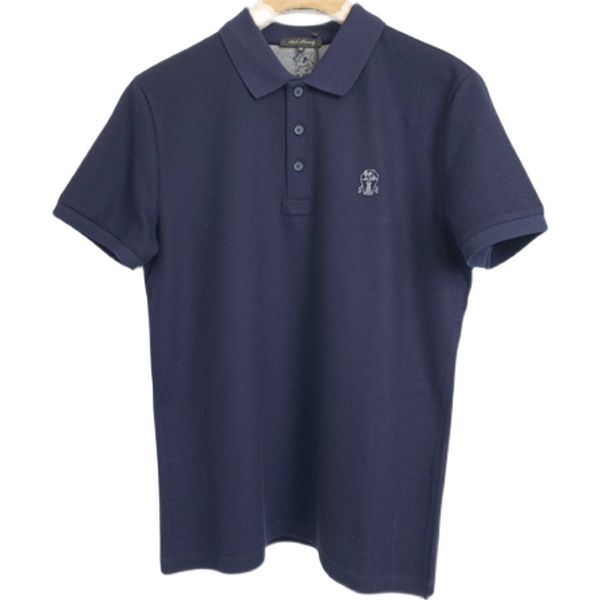 

mens polos brunello cucinelli spring and summer polo shirt with lapels short sleeves casual t-shirt, White;black