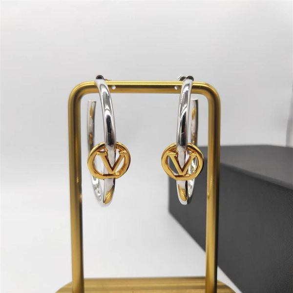 

fashion charm hoop earrings aretes for lady women party wedding lovers gift engagement jewelry with box2374, Golden;silver