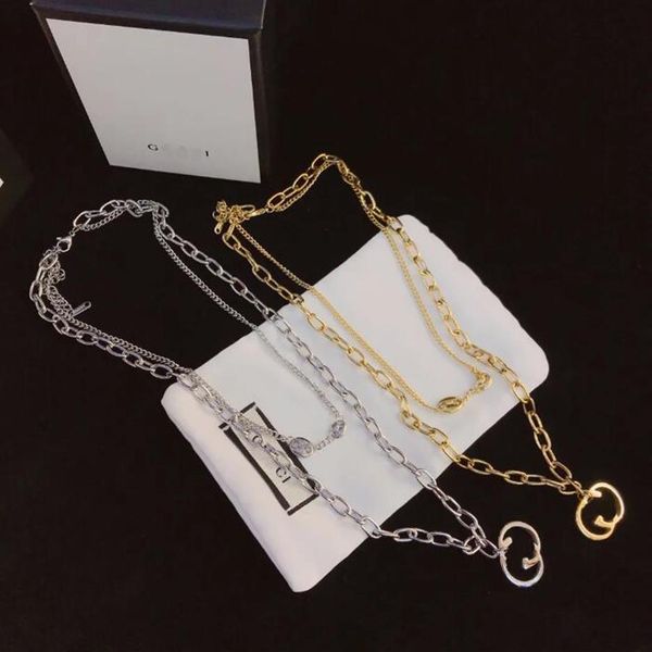 

charm premium 18k gold plated necklace selected luxury exquisite square brand necklaces designer jewelry long chain premium elegan239o, Silver
