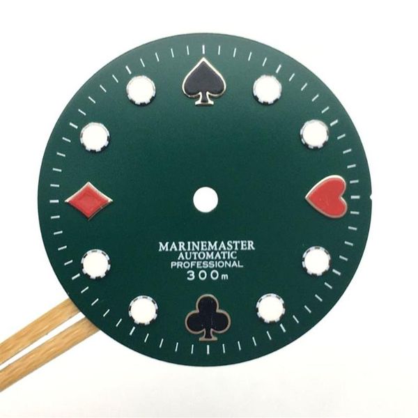 

repair tools & kits 28 5mm nh35 nh36 watch dial poker abalone for nh35a nh36a movement green luminous modified with s logo267w