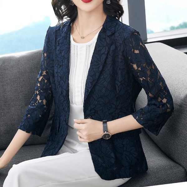 

pants interview 2021 lace fashion business suits tunics women work office ladies long sleeve casual suit jacket female blazer, White