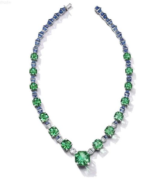 

qianjian custom luxury 925 sterling silver gold plated green 4mm gra vvs moissanite tennis chain