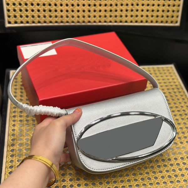 

die fashion crossbody bag women designer handbags shoulder bag leather black sliver bags half round flap fashion underarm handbag purse