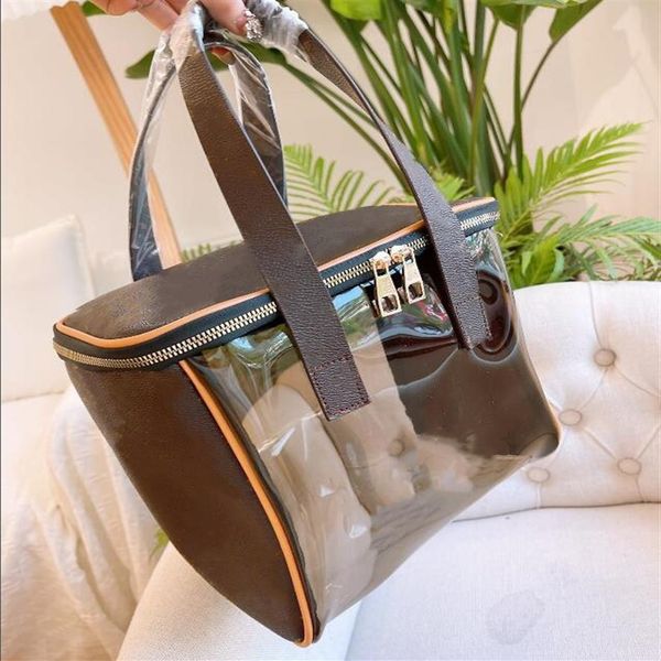 

pvc jelly whole cosmetic bag luxury designer women big travel organizer tote shoulder bags for storage wash262y
