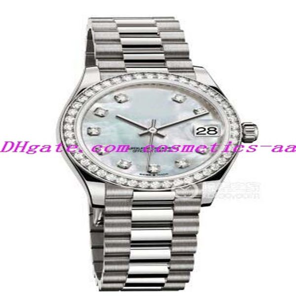 

luxury watch 278289 278278 steel mop diamond dial bezel ladies watches 31mm watch automatic fashion watch wristwatch2927, Slivery;brown