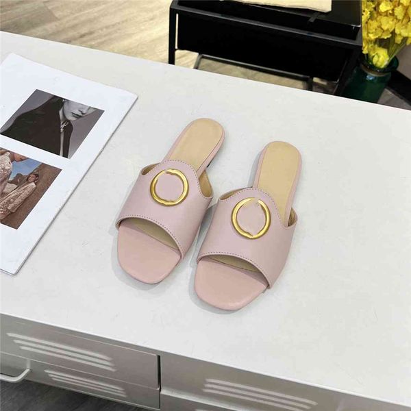 

fashion slippers 2023 ggity luxury design summer men's and women's flats thick soled leather rubber lettering logo casual cartoon, Black