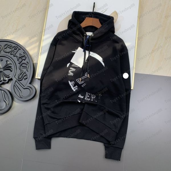 

hoodies mens sweatshirts designer sweater long sleeve tshirt men women sweatshirt embroidered hoodie pullover jacket m-2xl, Black