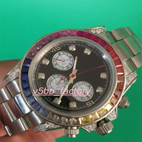 

classic series mens watches 116595 116598 116599 rbow automatic movement men diamond rainbow crystal watch no chronograph christma237l, Slivery;brown