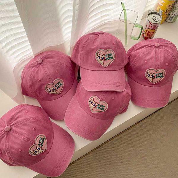 

ball caps pink girls baseball cap female fashion adjustable snapback soft hats cap spike cute cat hat trendy small face, Blue;gray