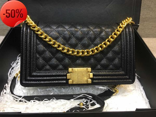 

black leather shoulder bags fashion hand purse designer women chain metal buckle 5a quality channel winterh