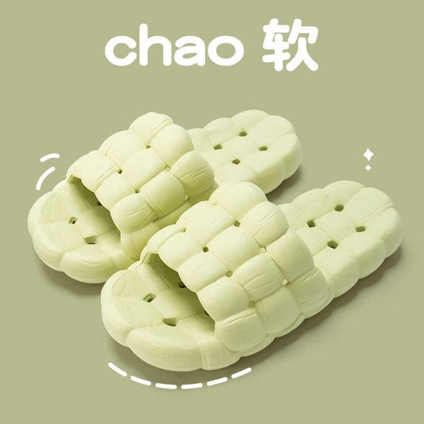 

feel like stepping on feces leakage quick drying soft sole eva odorproof home anti-skid bathroom household slippers female, Black