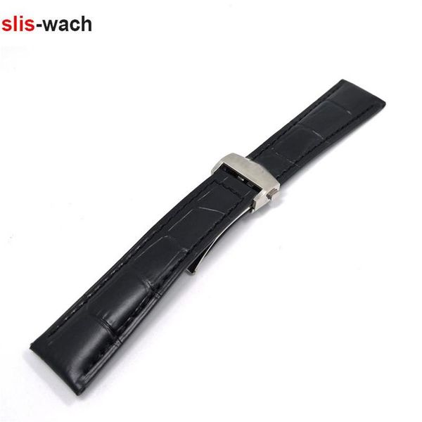 

watch aceeseeories strap for tag bracelet genuine slub leather band brown black belt 20mm 22mm 24mm whole bands263b, Black;brown