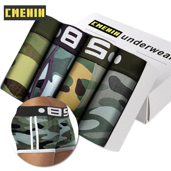 

underpants cmenin 4pcs combed cotton mens boxers underwear soft comfortable panties slip man camouflage male boxershorts 230420, Black;white