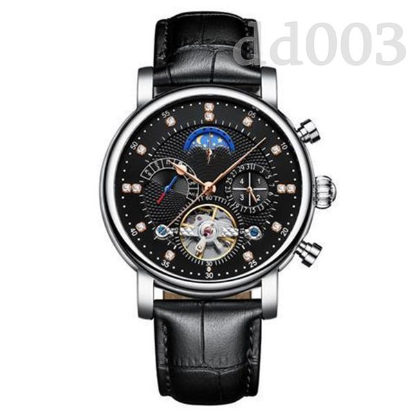 

mens designer watches luxury watch skeleton hand winding automatic reloj jubilee tourbillon classic leather watch gentleman busines sb042 c2, Slivery;brown