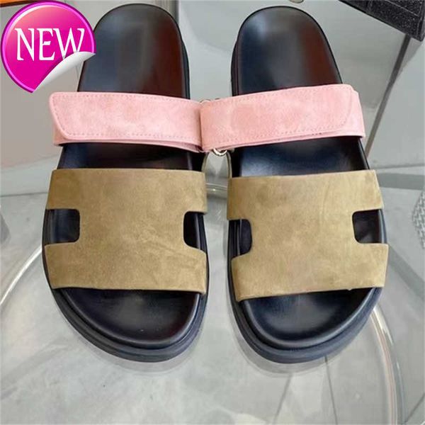 

slippers women designer slipper slides sandal summer sandles shoes men classic brand beach casual woman outside slippers sliders velcro sand, Black