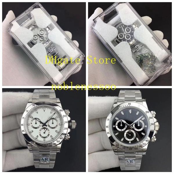 

19 style ar factory 904l automatic chronograph watch cal 4130 movement men black dial ceramic 116520 116500ln 116508 116500 bracel292j, Slivery;brown