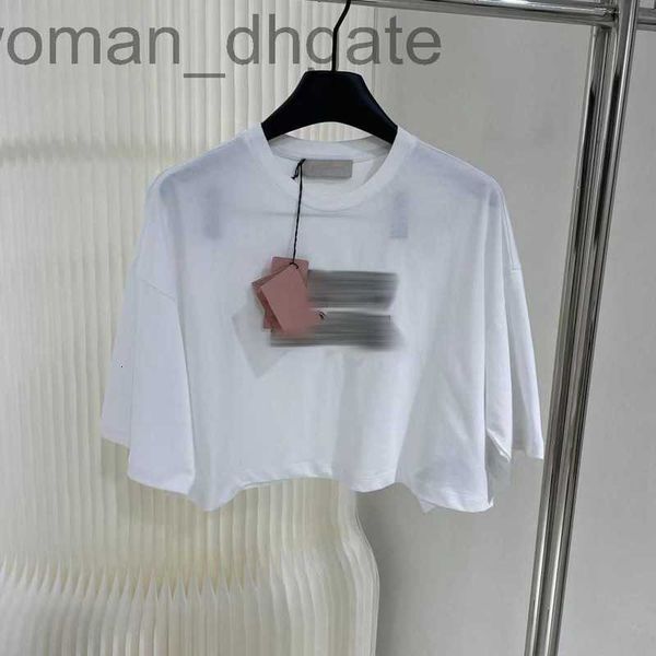 

women's t-shirt designermilan runway 2023 new spring summer o neck short sleeve beads designer tees brand same style t-shirt 0226-29 i, White