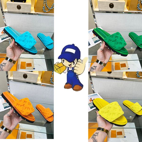 

platform designer slipper luxurious sandles pool pillow comfort mule slides platforms sandal for woman real leather summer shoe size 35-45, Black