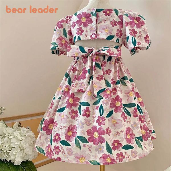 

girl s dresses bear leader girls summer puff sleeve floral fashion birthday party princess vestidos 3 7 y 230420, Red;yellow