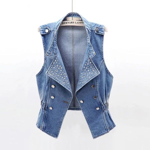 

vests new 2022 spring autumn fashion denim vest women sleeveless vest jacket women short jean vest waistcoat jacket ladies cowboy, Black;white