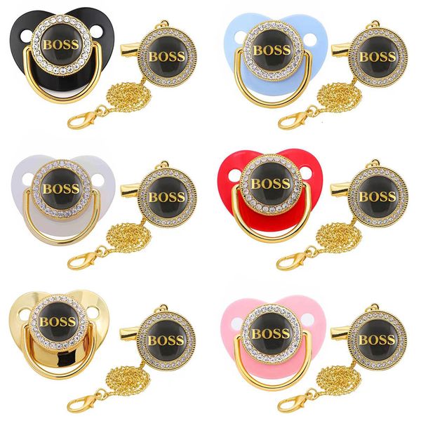 

pacifier holders clips# luxury letter print baby with chain clip born bpa bling silicone dummy soother chupeta 018 months 230421