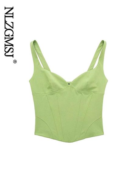 

t-shirt nlzgmsj 2022 summer european and american style camis tank women vneck side with zipper small sling vest female 202206, White