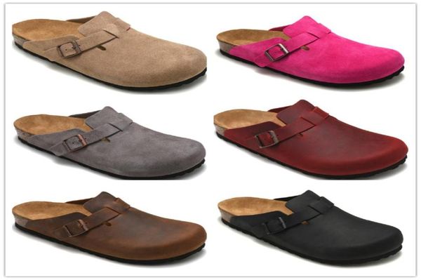

boston designer birks cork slippers casual sandal flip flops beach sliders sandals mules mixed colors strap outdoor indoor 5589118, Black