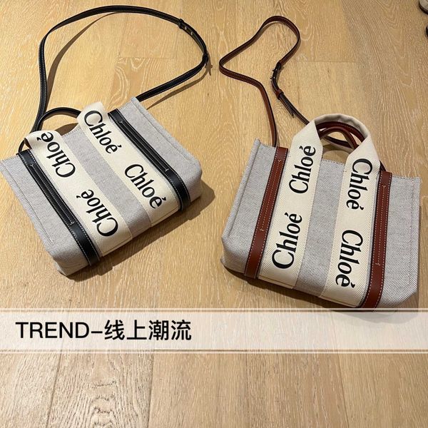 

designer bags luxury choles handbag tote bag trend 21ss woody canvas ribbon letter fashional bags leisure woman's corssbody shoulderbag