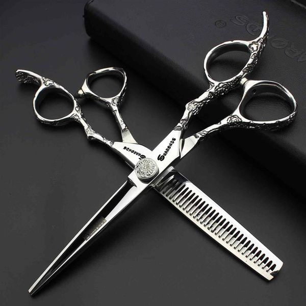 

6 7 inch professional japan 440c hair salon shears barber shop cutting shears hairstylist hairdressing scissors196k