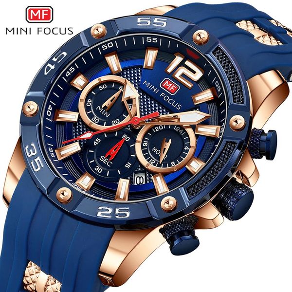 

minifocus watch brand luxury analog quartz sport men watches mens silicone waterproof date fashion wristwatch relogio masculino c0270d, Slivery;brown