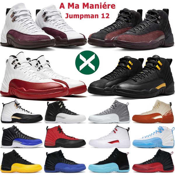 

jumpman 12 basketball shoes men 12s black taxi playoffs stealth cherry reverse flu game royalty hyper royal dark concord muslin mens trainer
