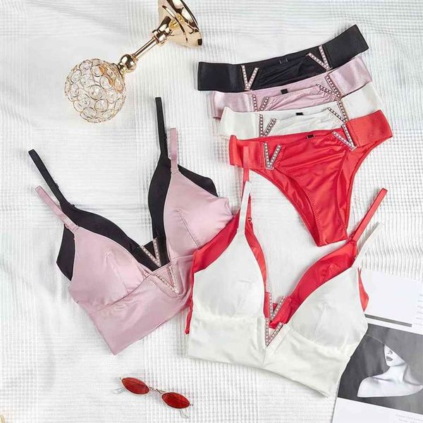 

nxy set women vs bra panties set lingerie push up crop seamless underwear fitness active thongs female lingerie 1127207i, Red;black