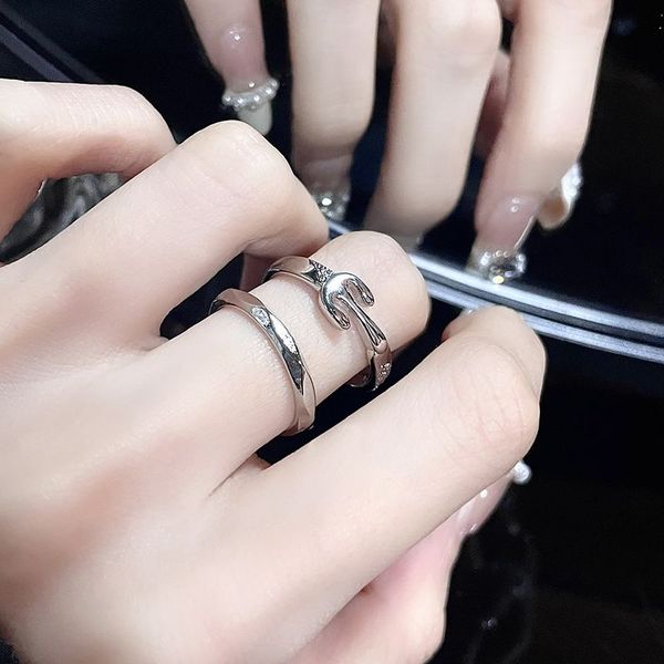 

couple rings for women promise rings for couples stars niche design feeling ring combination of male female of star fold wear sweet couples, Golden;silver