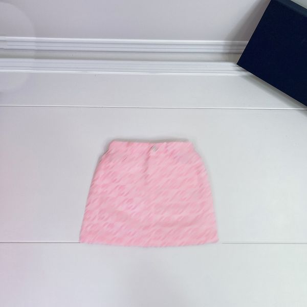 

2023 designer girls dress sets white t shirts with pink half skirt two pieces sets children casula dresses brand girls dress high end kids s