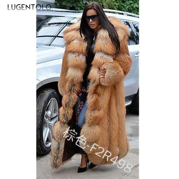 

fur women long faux fur coat large size 2022 winter loose fashion warm thick hoodie long sleeve casual fashion womens coats, Black