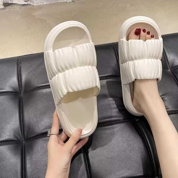 

new type of feet wearing soft sole anti slip bathing couples home sandals for women summer flat bottom slippers, Black