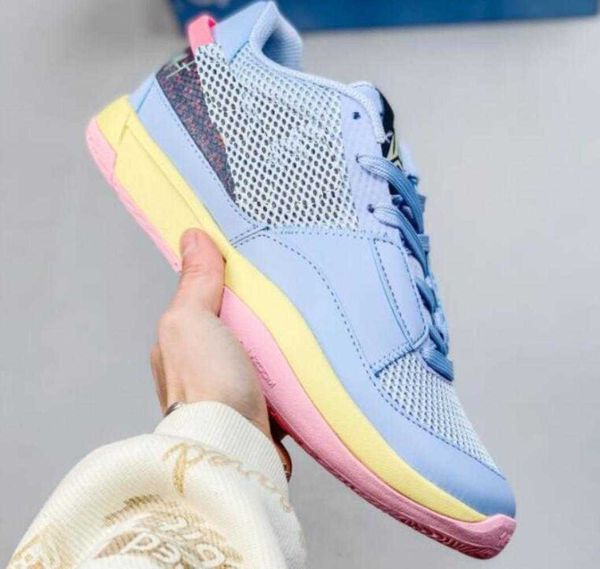 

2023 hiking footwear ja 1 midnight men basketball shoes morant anthracite metallic silver cobalt bliss sports shoe sneakers size 7-12 a0, Black