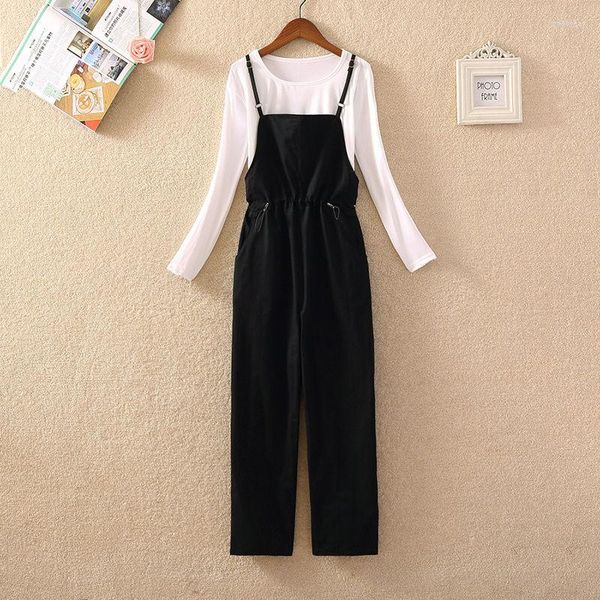 

Women' Two Piece Pants 2023 Women Spring Summer Elegant Set Female O-neck Short Sleeve T-shirt Overall Trouser Lady Casual Solid 2 F438, Black 501